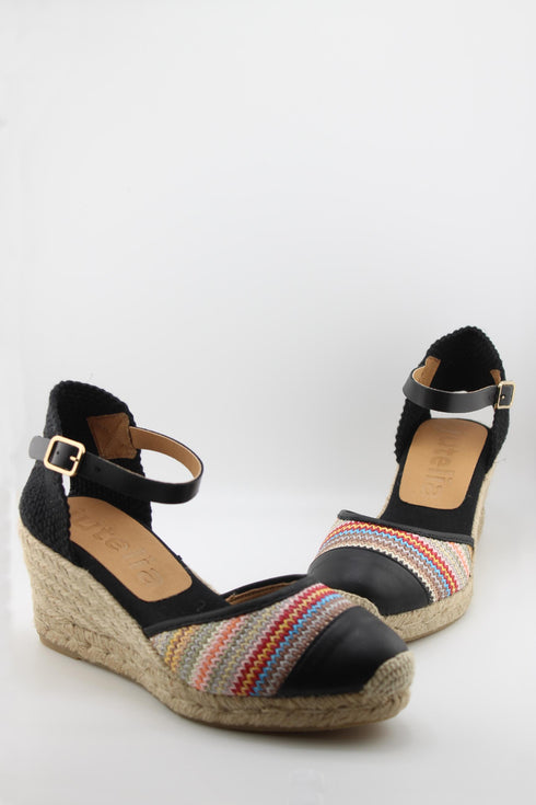 Jutelia Woven Zigzag Pattern Wedge Espadrilles